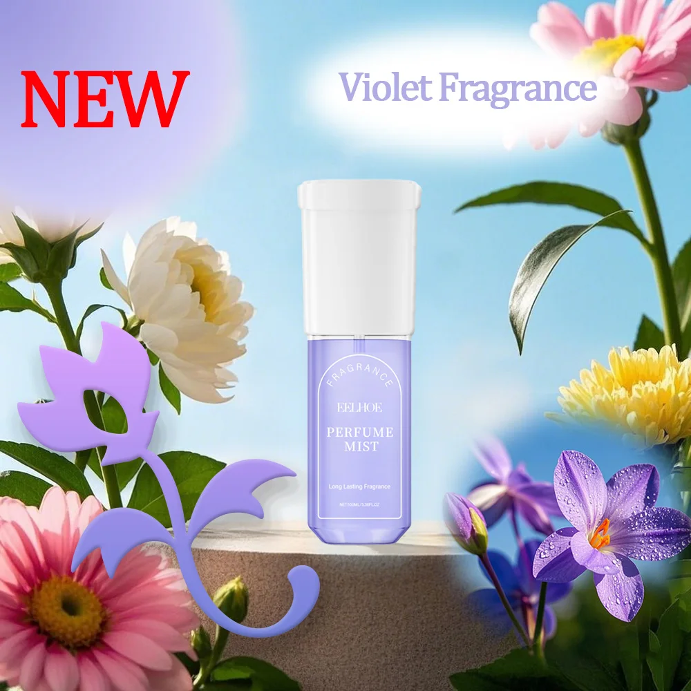 Violet Flower Body Perfume Spray - Fresh, Natural, Long-Lasting, Elegant & Gentle Fragrance for Women