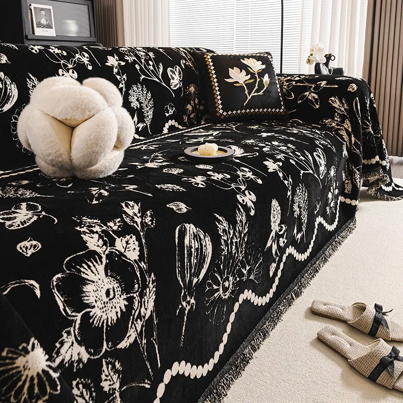 1PC Light Luxury Popular Sofa Cover Cloth Towel New Four-season Universal Seat Cushion Non-slip Cover Sofa Blanket