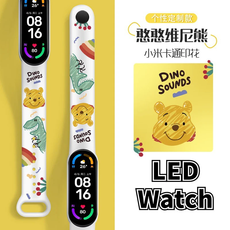 Disney Winnie the Pooh children's watches cartoon Buzz Lightyear Stitch LED touch waterproof electronic kids watch birthday gift