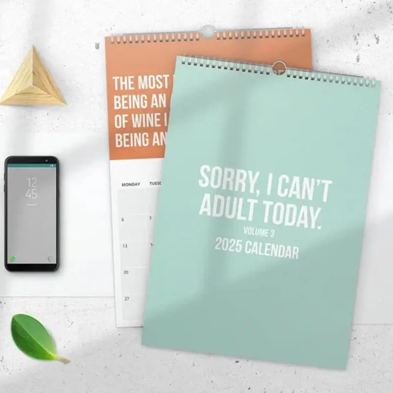 Wall Calendar with Humorous for Adults, Vertical, Mensal, Engraçado, Motivacional, 2025
