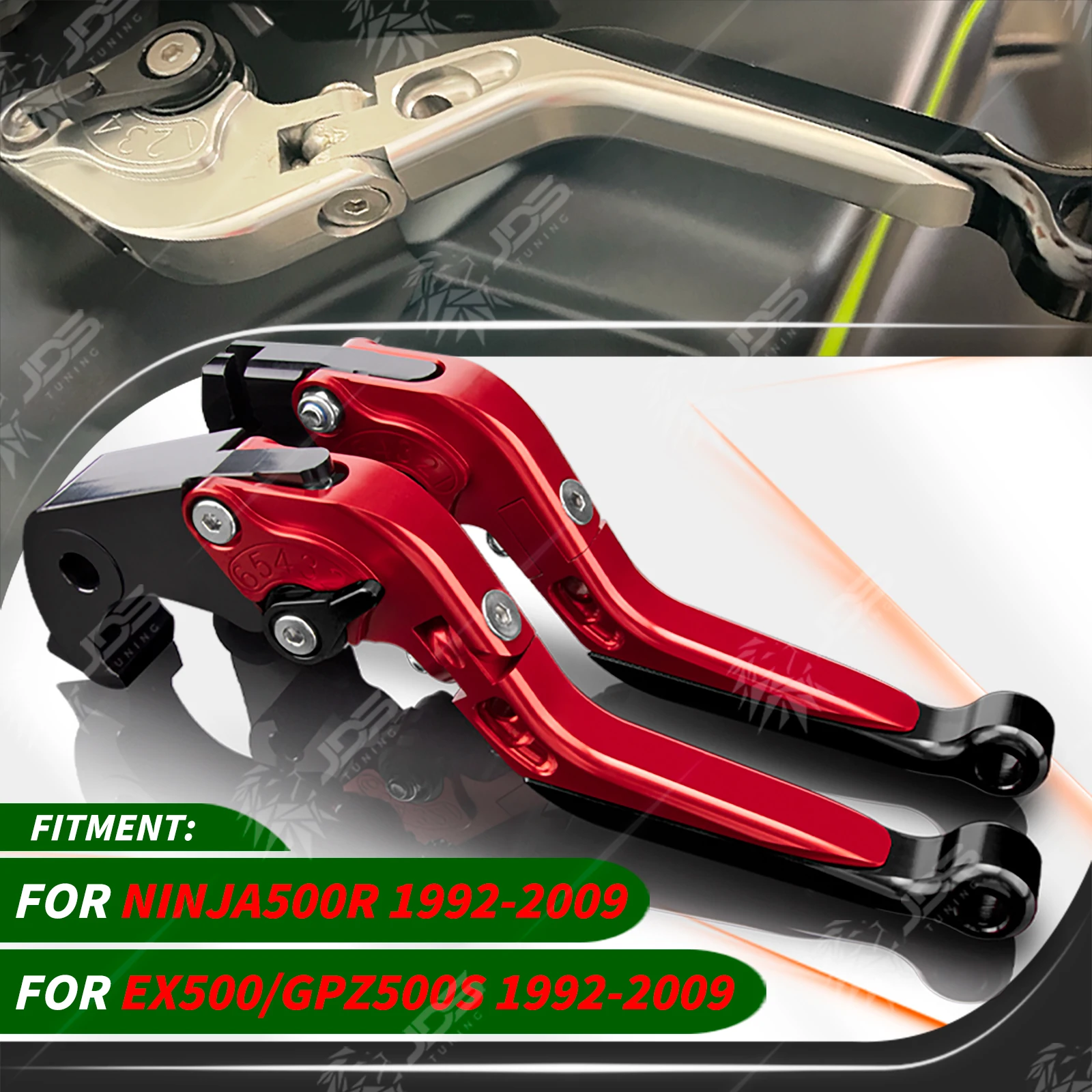 JDSTUNING For Kawasaki NINJA500R/EX500/GPZ500S 1992-2009 Clutch Lever Brake Lever Set Adjustable Folding Handle Levers Parts