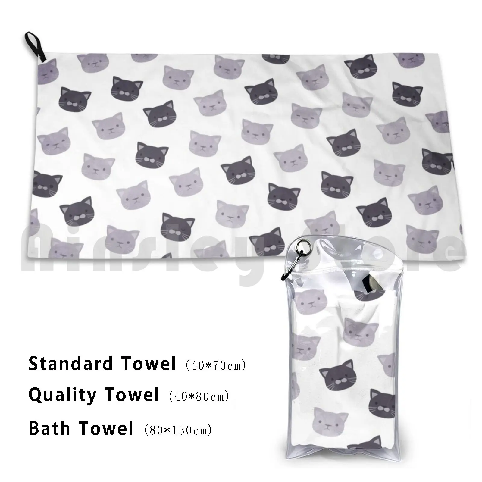 Towel Black &amp ; White Cats 260 Stayhome Stay Home Social Distancing Pattern Rainbow Cats