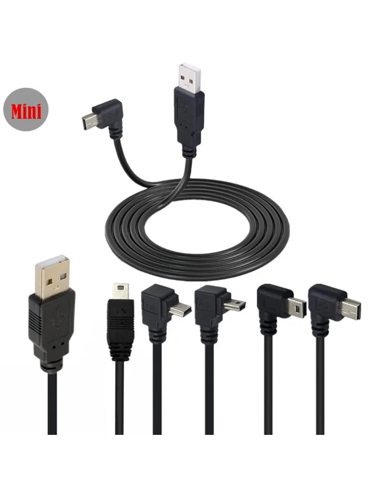 Kabel USB 2.0 do Mini USB do synchronizacji danych 90 stopni pod kątem 5-pinowy przewód ładowania B męski do męskiego do aparatu MP3 MP4 — zdjęcie produktu 6
