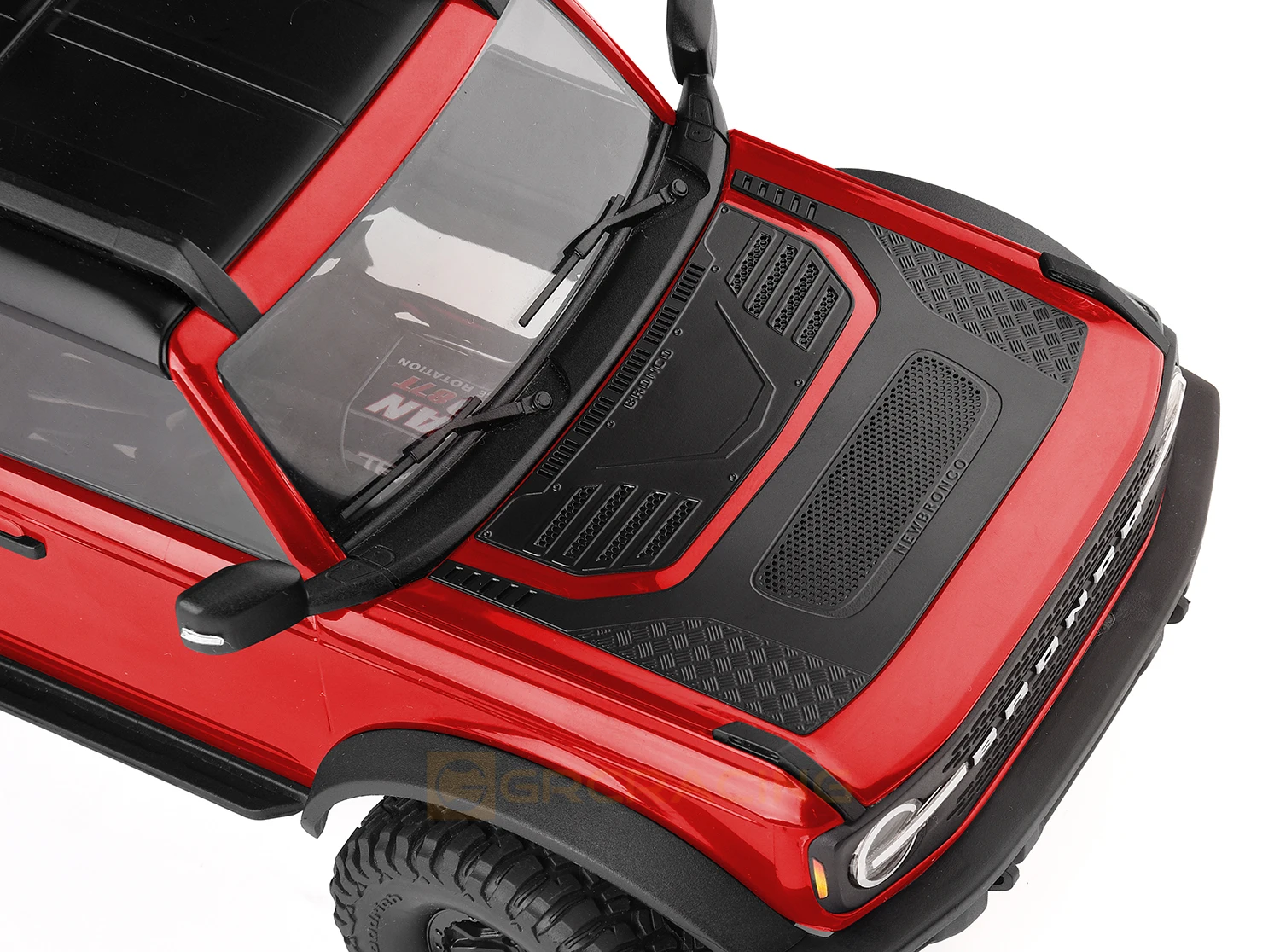 Haubendekoration F-Stil Edelstahl Simulation Auto Shell Metall Schutzfolie G179fs für 1/18 Traxxas Trx-4m Bronco Trx4m – Detail 12