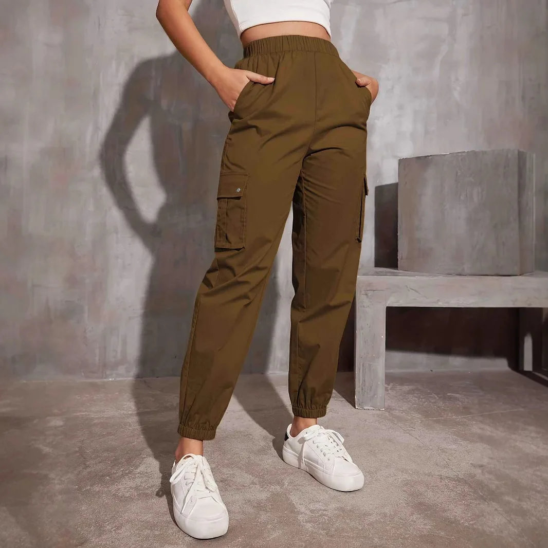 Casual Y2k Cargo Pants Womens 2025 Spring Autumn Fashion Joggers Women Work High Waist Wide Legs Sports Trousers Elegant