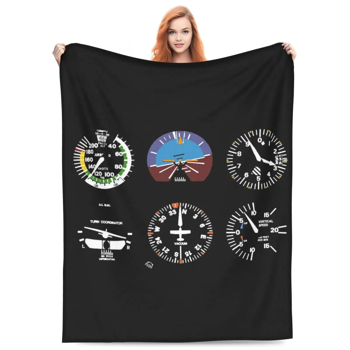 

Cockpit Six Dials Flight Simulator Pilot Blankets Flannel Sofa Throw Blankets for Couch Bedding Outdoor Throws Bedspread Quilt