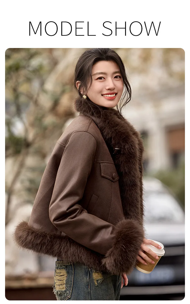 LOUIS YAO Women's Down Coats 2026 Winter Jackets Light Luxury Style Patchwork Fur Collar Thickened Warmth Duck Down Jacket