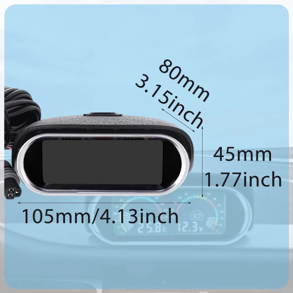 52 mm 12V / 24V Car 2-in-1 Digital Oil Pressure Gauge Water Temperature Gauges  With 1/8 NPT Temp Sensor For RV, SUV, Boat Truck