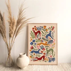 Long Dog Floral Fine Lurcher Artwork Canvas Art Paintings Poster Prints Wall Picture for Room Home Decoration Greyhound Gift
