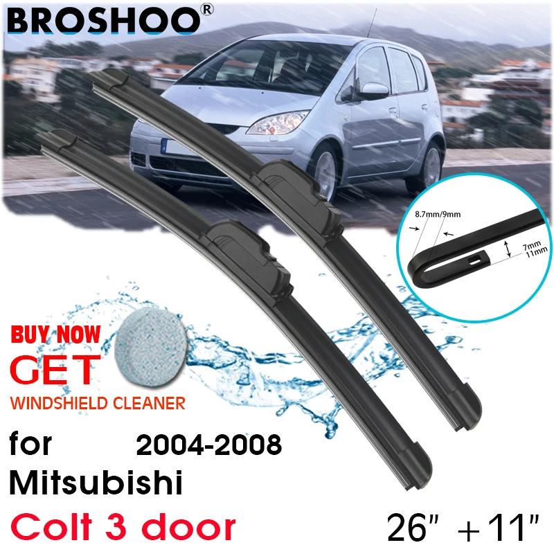 

Car Wiper Blade Front Window Windscreen Windshield Wipers Blades Pinch Accessories for Mitsubishi Colt 3 door 26"+11" 2004-2008