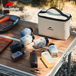 Naturehike Condiment Bottle 6/8pcs Outdoor Portable Flavor Bottle Set Camping Picnic BBQ Seasoning Dispenser Jar Kitchen Gadget