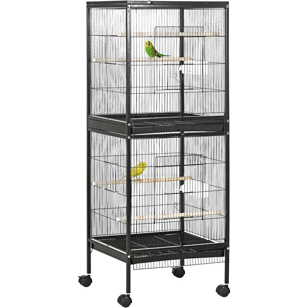 Large Bird Cage with 1.7 ft. Width for Wingspan, Bird Aviary Indoor with Multi-Door Design, Fit for a Canary,