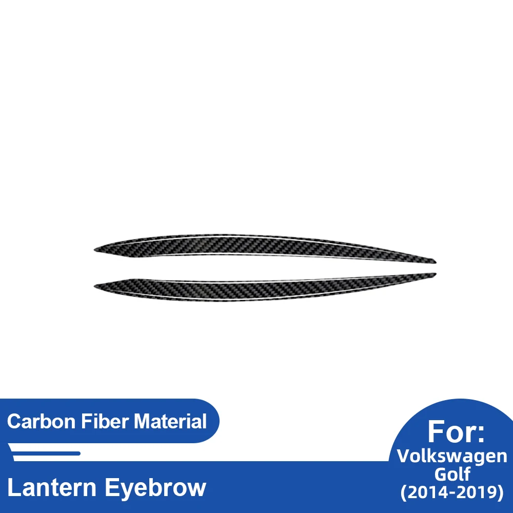 For Volkswagen Golf 7 2014-2015-2016-2017-2018-2019 Carbon Fiber Car Lantern Eyebrow Sticker Trim Film  Accessories