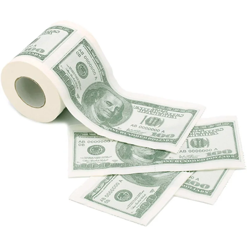 Money Toilet Paper Rolls Bathroom Tissue Novelty 100 Dollar Bills Currency Toilet Tissue Paper - Pack Of 4