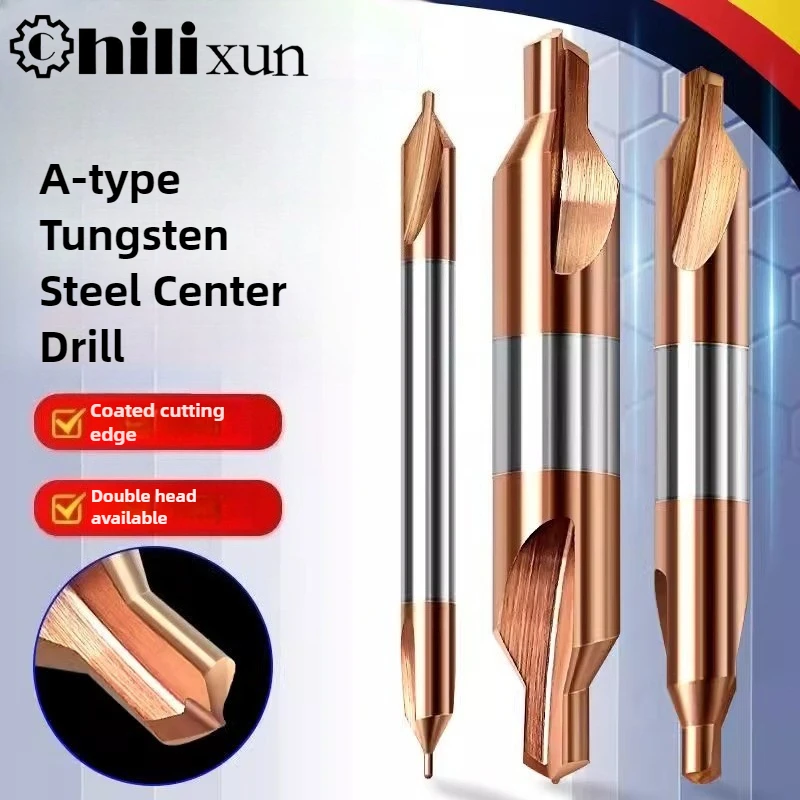 

HILIXUN Double-head Tungsten Steel Center Drill Bit 60 Degree Countersink Drills Working Positioning Lathe Metal Mill