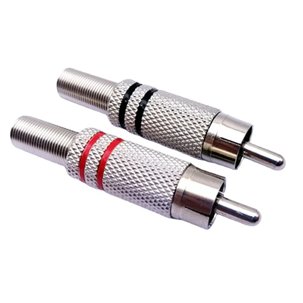 Musical Sound Metal Spring RCA Connector Male Jack Plug AV Plugs PC Audio Vedio Welding DIY Connectors Plugs