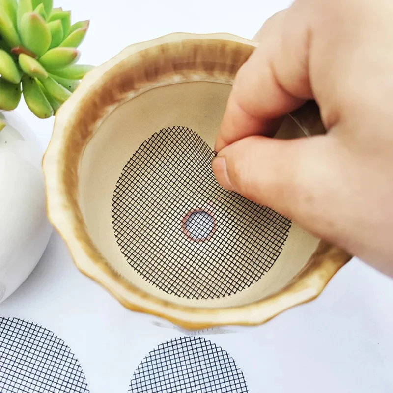 Pot Hole Mesh Pad Mat Grid Round Drainage Hole Screen for Pot Bottom Prevent Soil Loss Anti Bonsai Flower Plant Gardening Tools