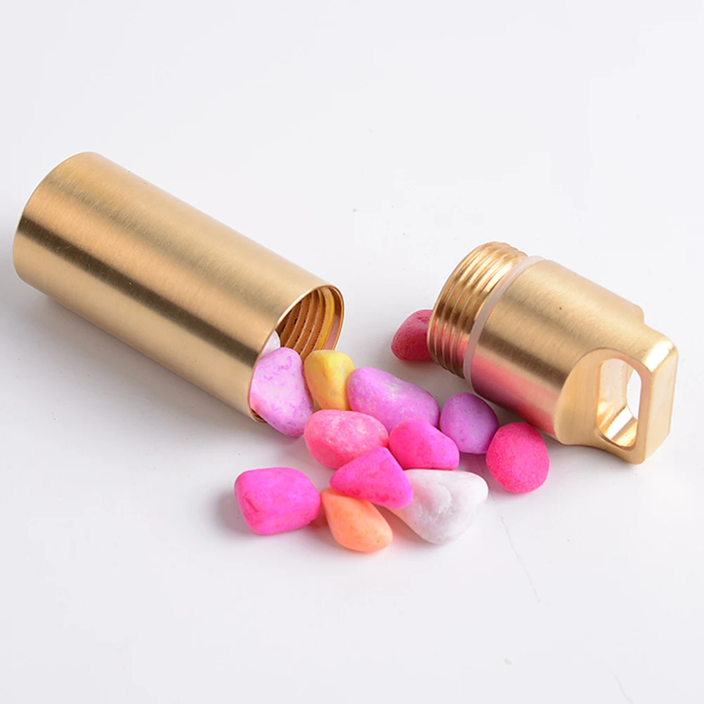 

Водонепроницаемый чехол для таблеток, герметичный контейнер для путешествий на открытом воздухе, для экстренного использования, легкий латунный однокамерный ящик для хранения, ganizer