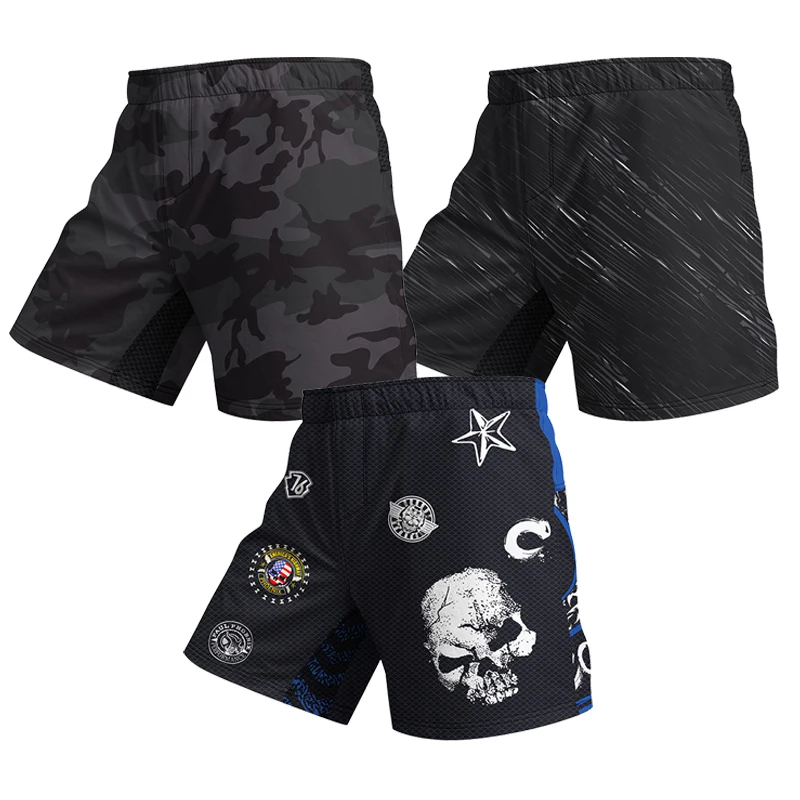 تصميم مخصص BJJ الملاكمة التايلاندية MMA تصارع السراويل تشغيل المهنية ساندا الملاكمة التايكوندو MMA الرجال التدرج جذوع مع المطاط #6