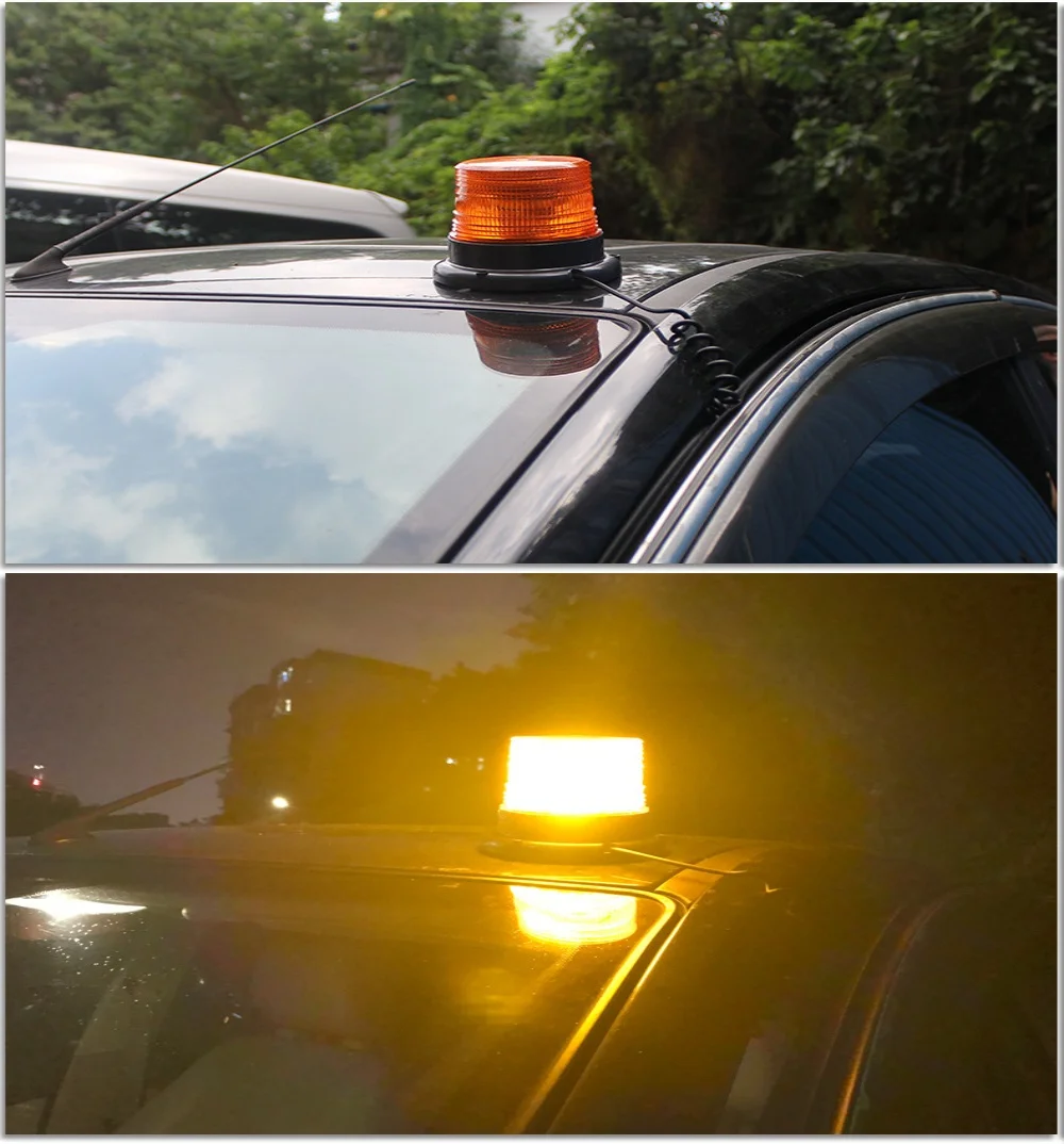 High Power Emergency Warning Flash Light 12V 24V Strobe Lamp Amber Blue Red for Car Forklift Truck School Bus