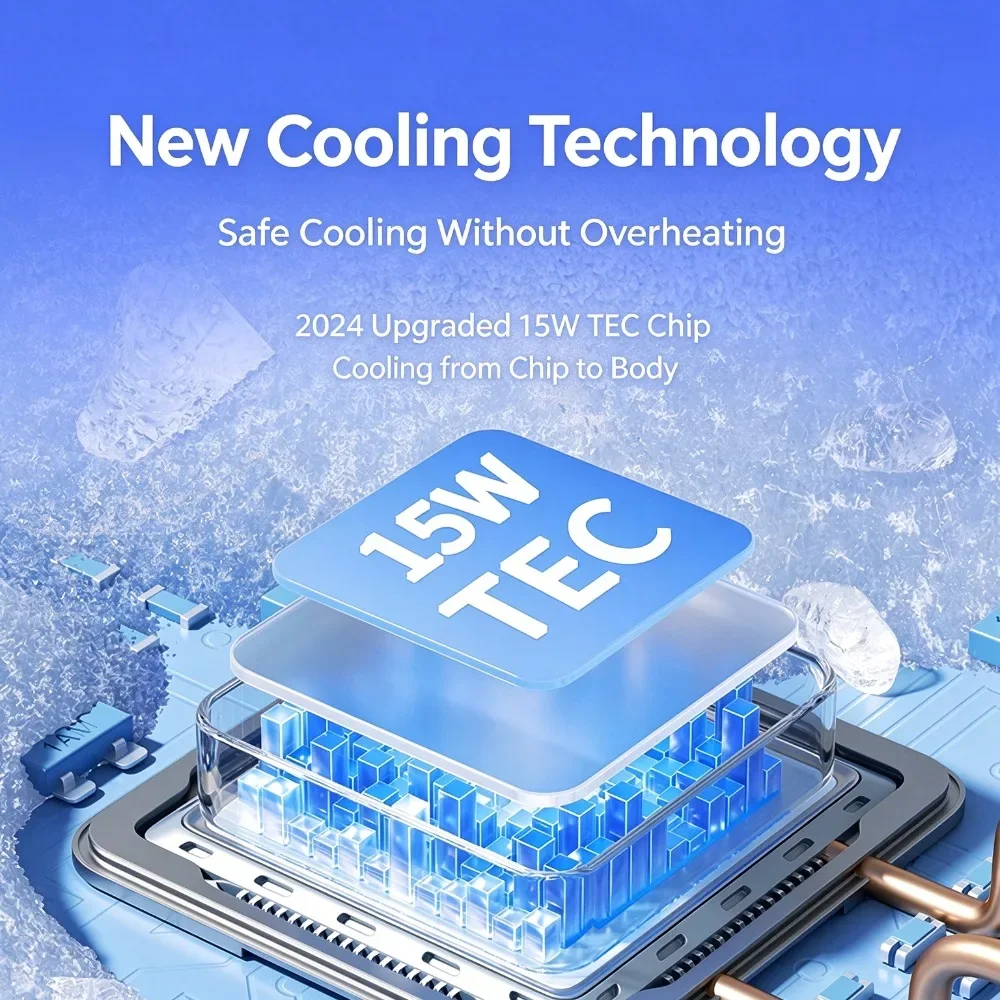 TEC Semiconductor Mobile Phone Radiator Magnetic Phone Cooler 3 Speed Adjustable Cooling Fan RGB Light For Gaming Live Streaming