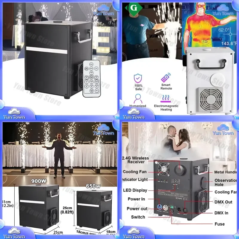 650W Cold Spark Machine for Party Rental Equipment Wedding Disco Party Event Fog Machine Spark Effect Generator Stage