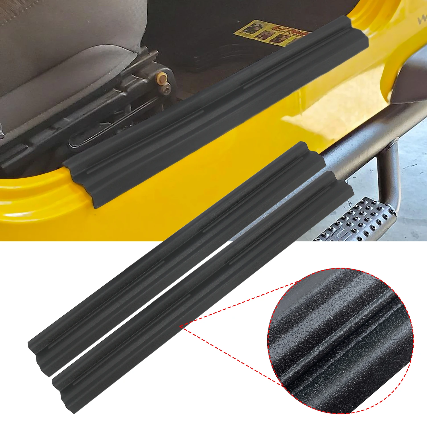 Door Sill Protector Decoration Cover Guards Plate Entry Guard for Jeep Wrangler TJ 1997-2006 ABS Black Car Interior Accessories