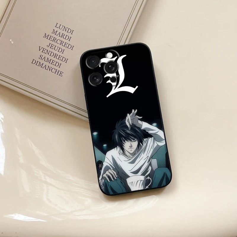 Anime D-Death N-Note Apple For Apple iPhone 16 15 14 13 12 11 XS XR X Pro Max Plus Mini Black Cover Phone Case