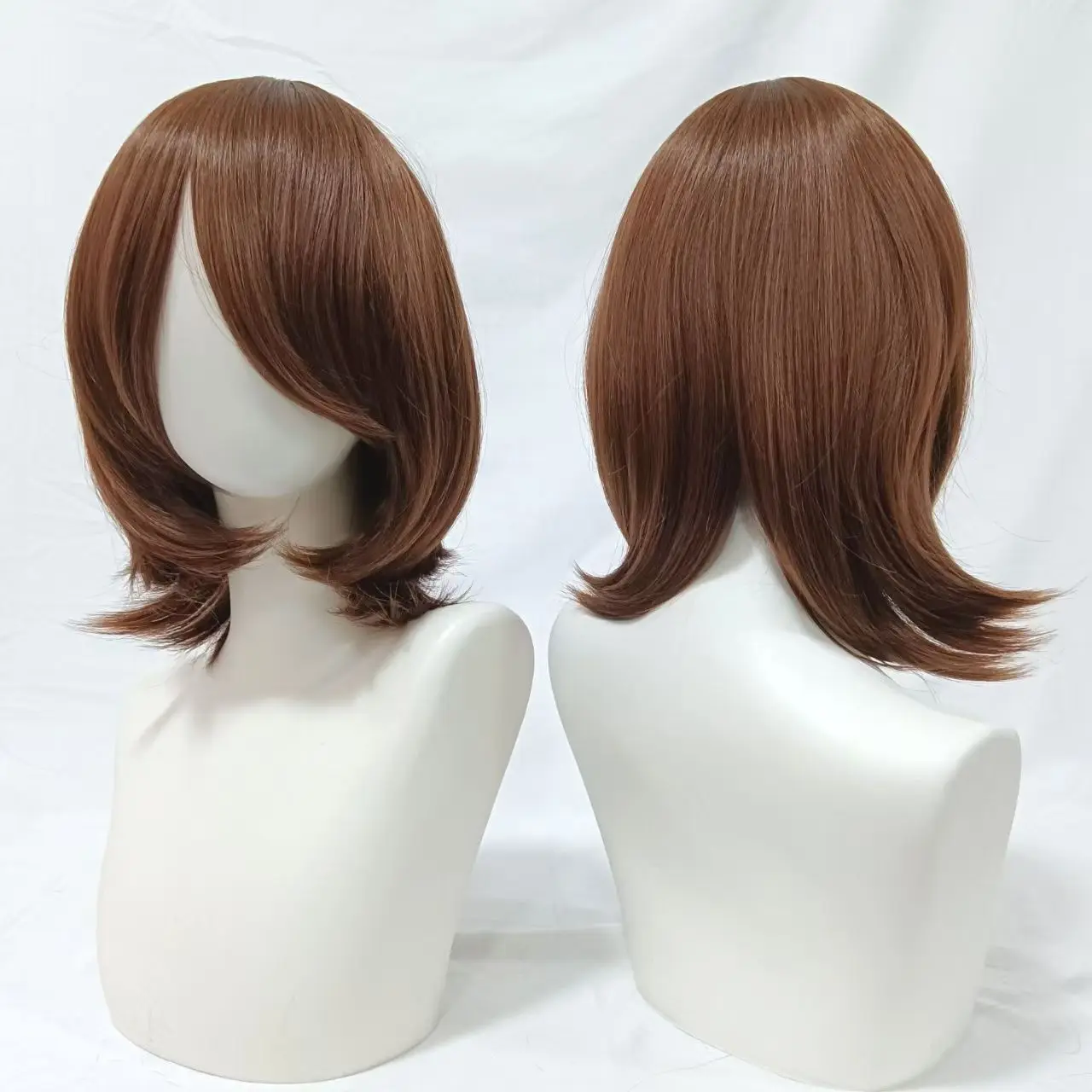 Peruca para prática de estilo de 30 cm para iniciantes |   Estremidades e franja viradas versáteis para cosplay Newbies