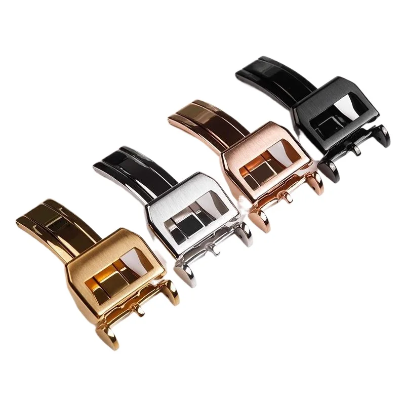 Per orologio da pilota IWC Le Petit Prince Cintura Fibbia di ricambio in silicone Mark 18 Cinturino portoghese Fibbia pieghevole in acciaio inossidabile