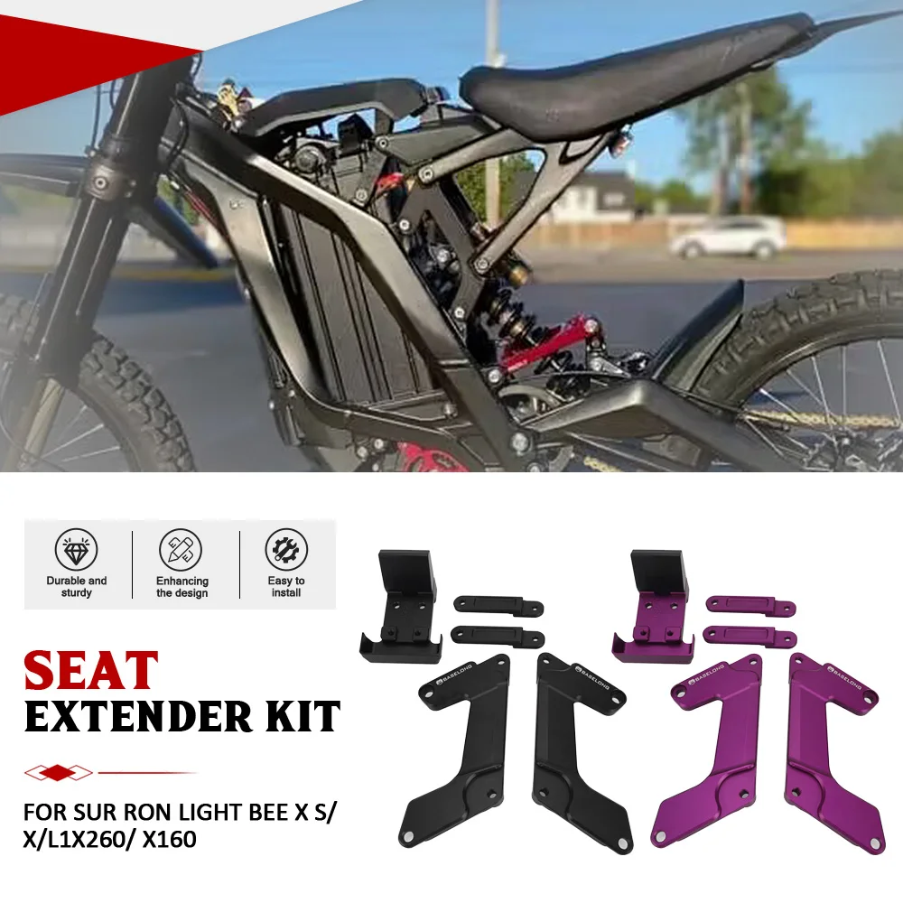 

For Sur Ron Light Bee X S/X/L1 CNC Motorcycle Accessories Rear Seat Extender Bracket For Segway x260/ X160 For E-RIDE PRO S / SS