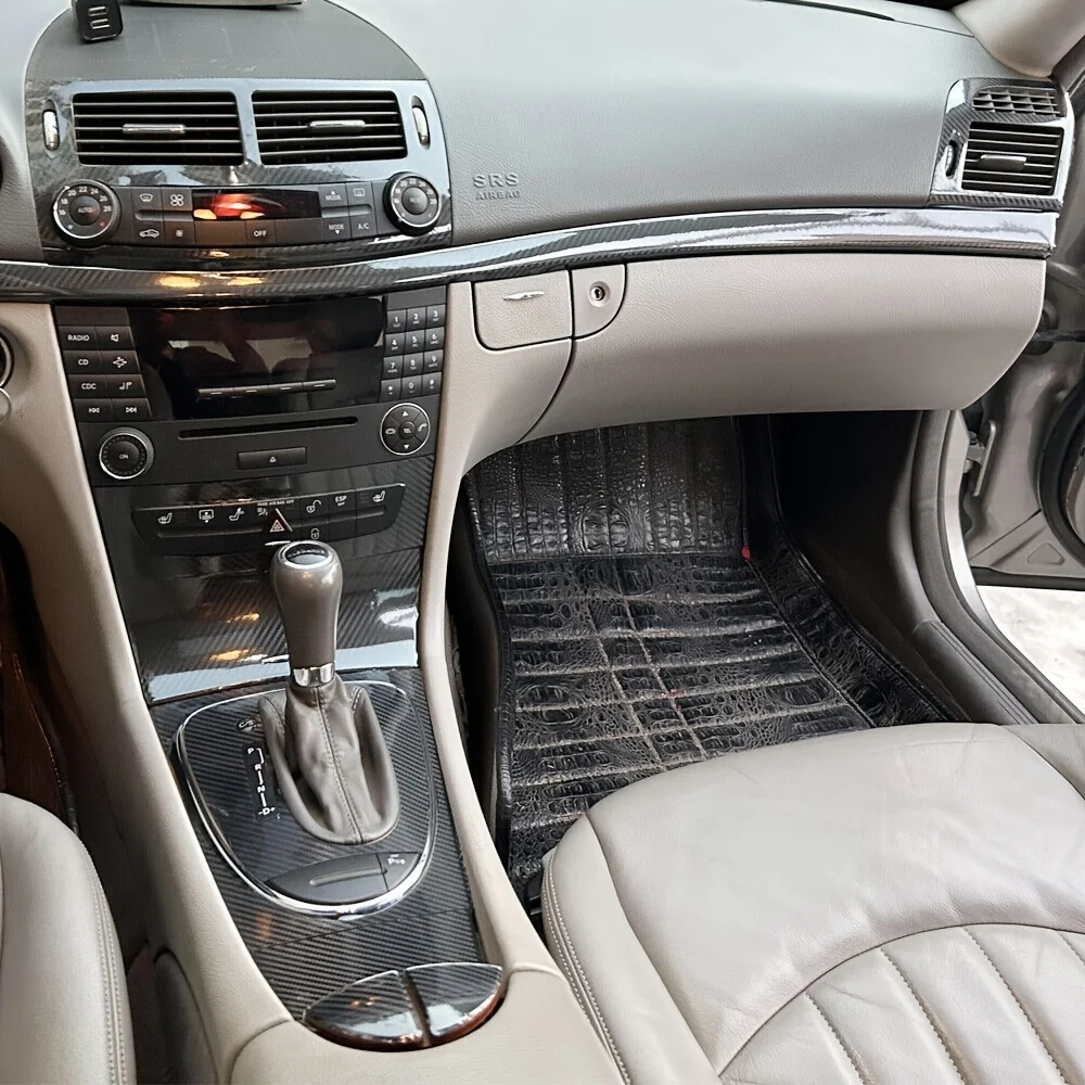 

for Mercedes-Benz E Class W211 2002-2009 Interior Control Panel Door Handle Carbon Fiber Stickers Decals Car styling Accessorie