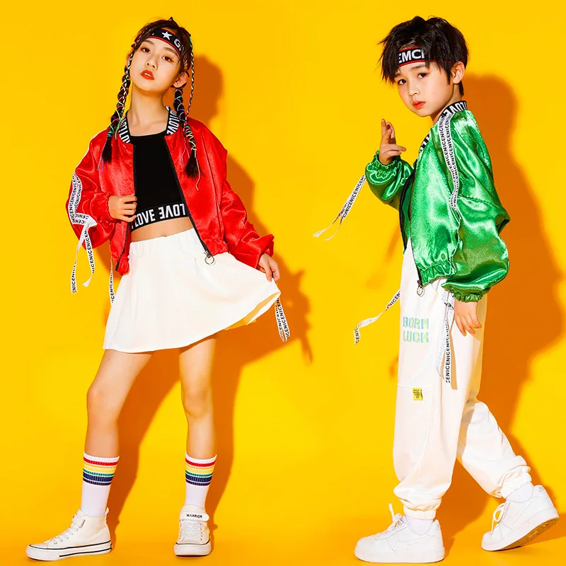 Disfraz de actuación de animadora moda de baile callejero juegos de escuela primaria disfraz de actuación traje de Hip Hop