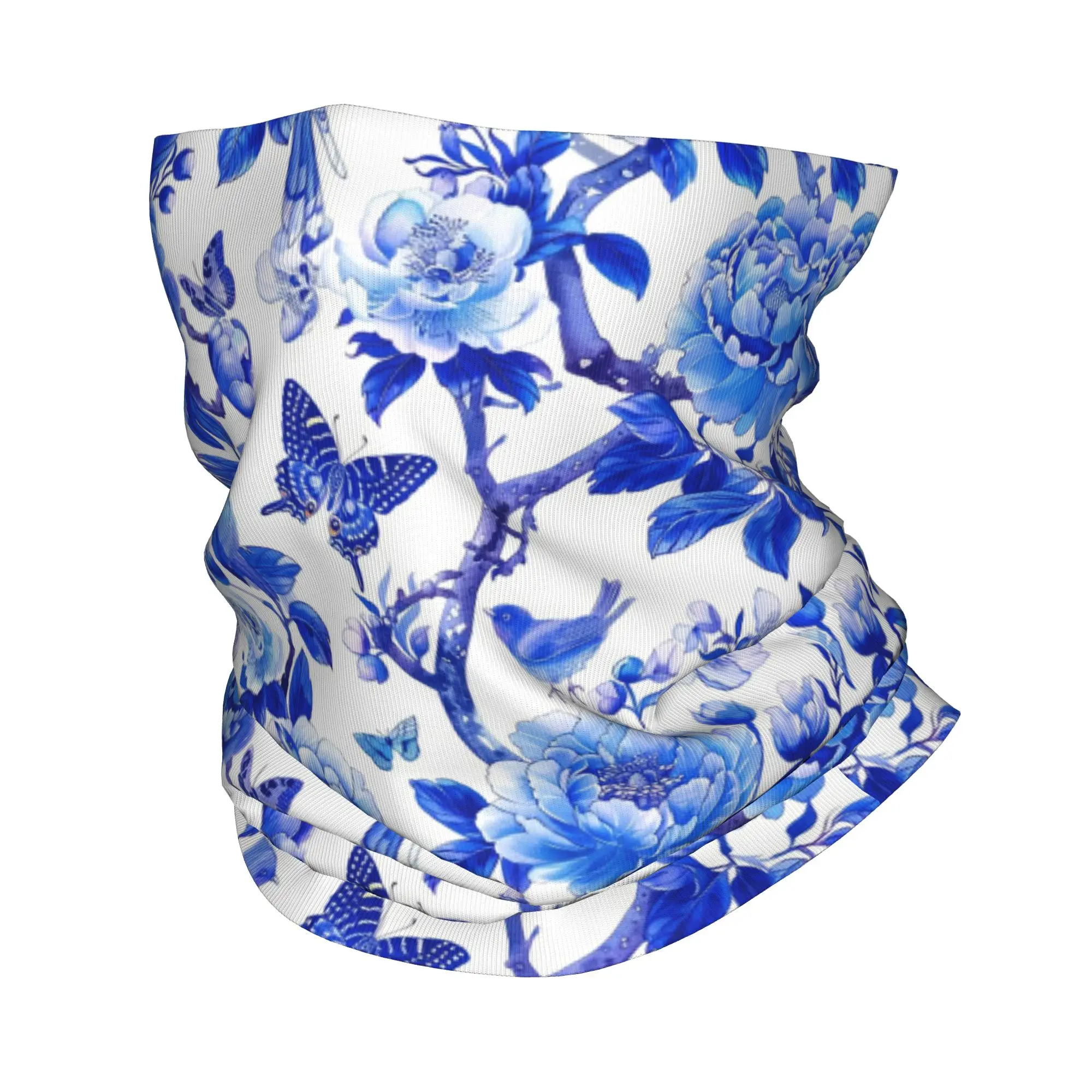 

Blue and white porcelain chinoiserie pattern Bandana Neck Cover Printed Wrap Mask Scarf Cycling Scarf Riding For Men Women Adult
