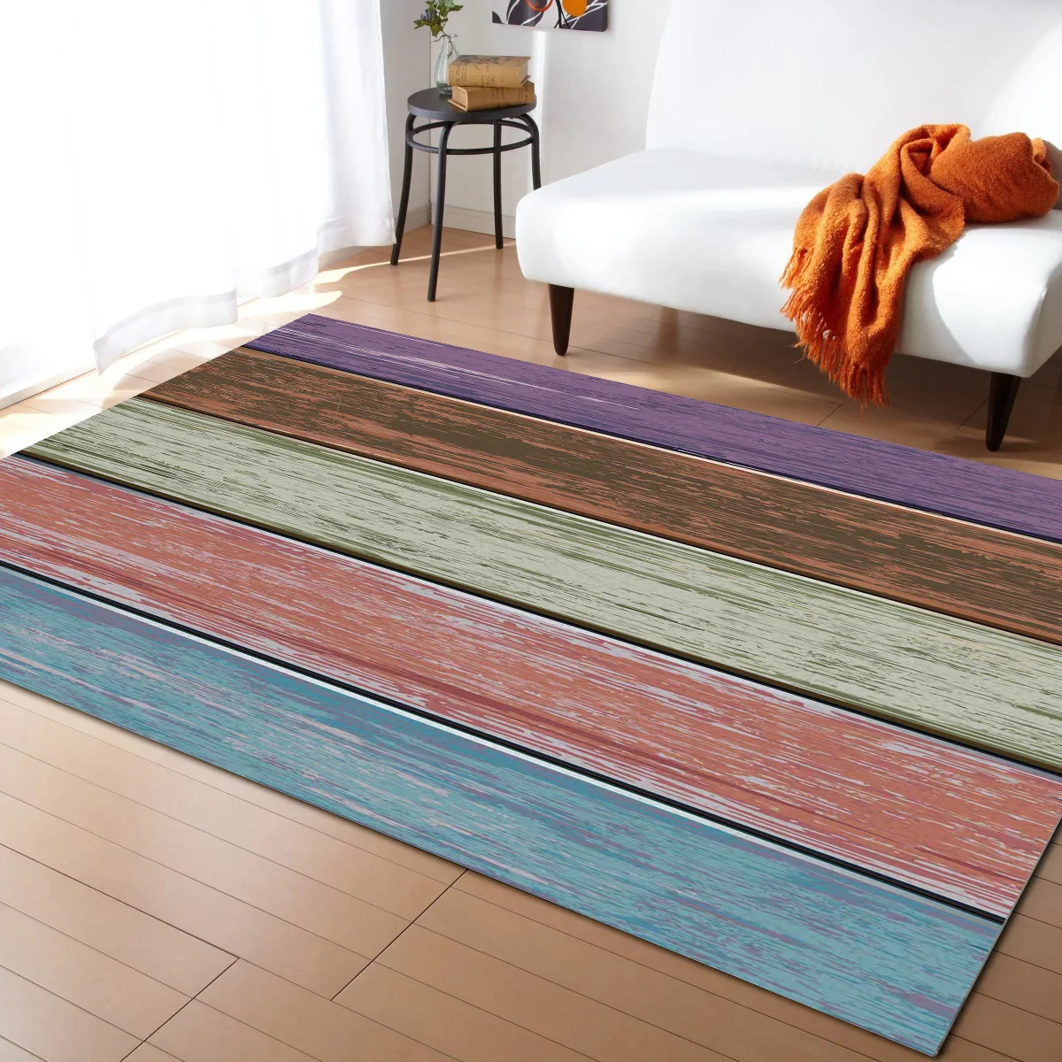 

Vintage Wood Grain Texture Color Carpet Area Rug Children's Room Living Room Bedroom Large Rug Home Play Decoration Floor Mat