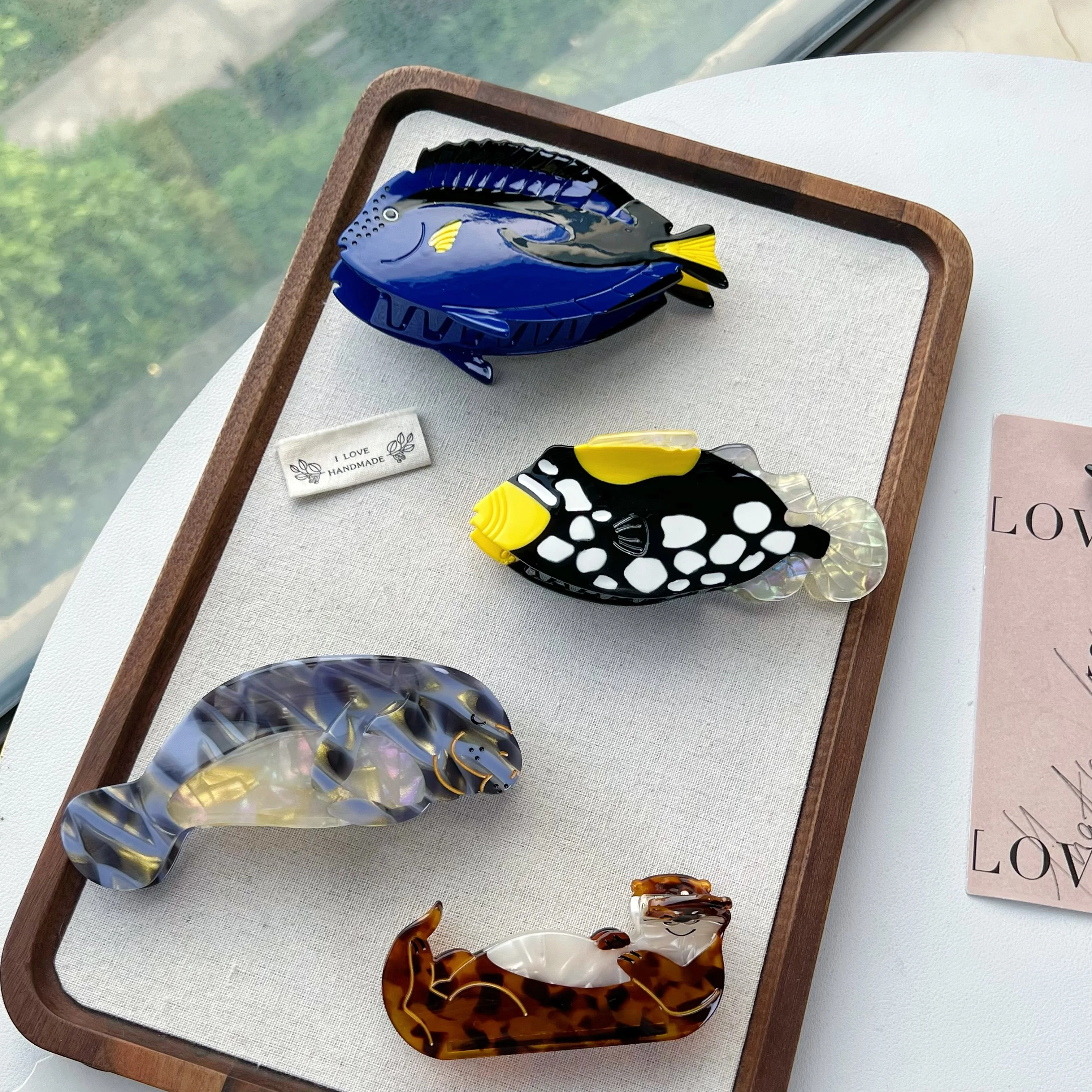 Заколки для волос с когтями морской жизни. Уникальный и повседневный летний семейный стиль. Ацетат, ручная работа. Высокое качество. Мода - модно.