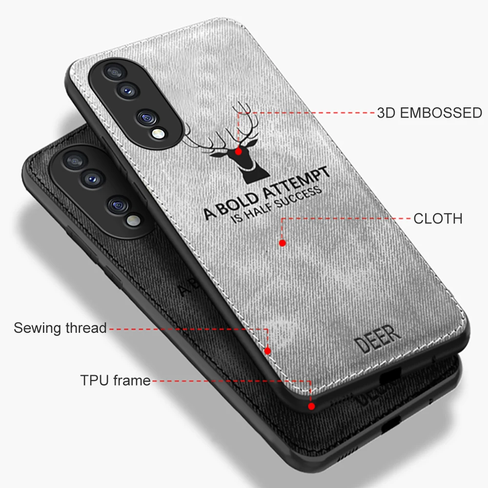 For Honor 70 Case Deer Pattern Fabric Cloth Back Cover Honer Honar Hono 70 Honor70 5G 6.67inch Soft Slim Shockproof Shell Capas