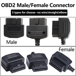 16 Pin OBD Female Port OBD2 16Pin Male Connector OBD II Adaptor Interface Test Car Diagnostic Tool Wire Sockets OBD 2 Adapter