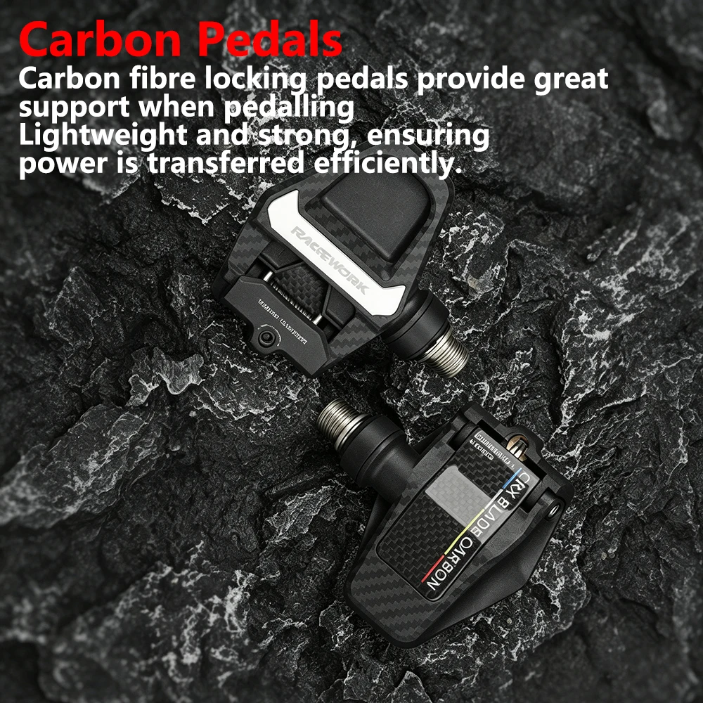 RACEWORK CARBON Rennrad Clip-in Pedale Superleichte Carbonfaser-Rennrad-Selbstverriegelnde Pedale mit Verriegelungsplatte – Detail 1
