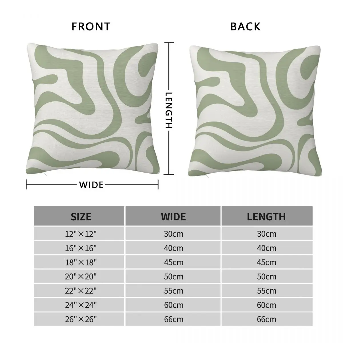 Liquid Swirl In Sage Green Tones Square Pillowcase Polyester Linen Velvet Pattern Zip Pillow Case Sofa Cushion Cover 18