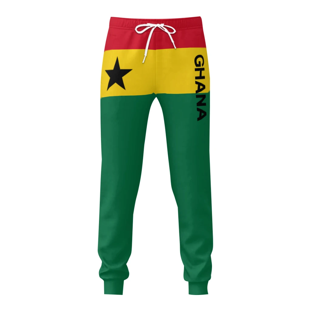 Mens Sweatpants Ghana Flag Pants with Pockets Joggers Soccer Football Multifunction Sports Sweat With Drawstring