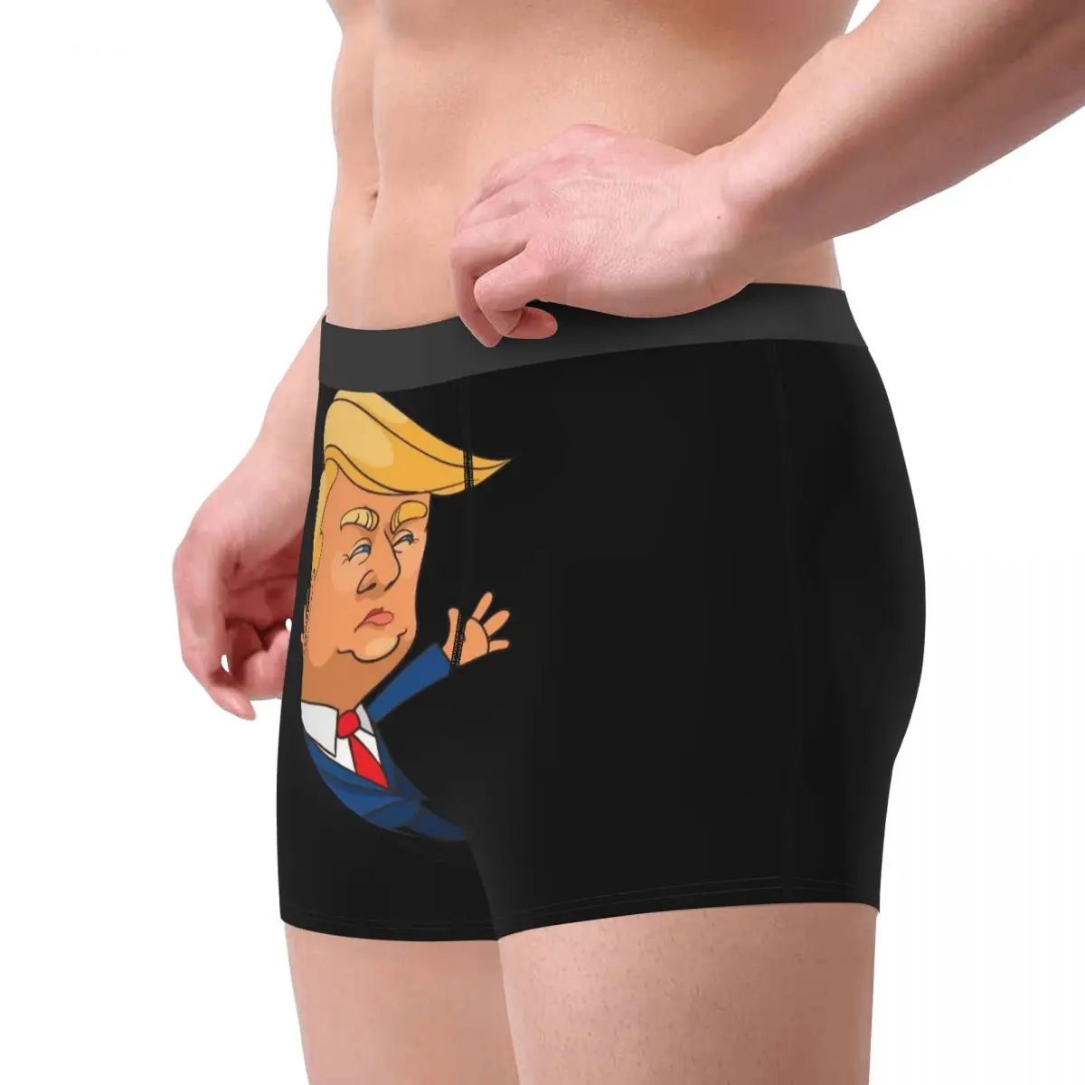 Donald Trump Cartoon Mencosy Boxer Briefs,3D printing Underwear, Highly Breathable High Quality Gift Idea