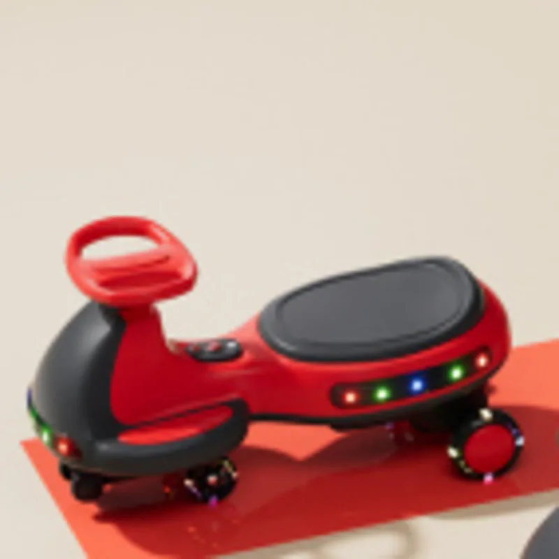 Elektryczny autko dla dzieci 12V z funkcją skręcania, światła LED, muzyka, ochrona przed przewróceniem, dla dzieci od 3 lat, do użytku wewnątrz i na zewnątrz.