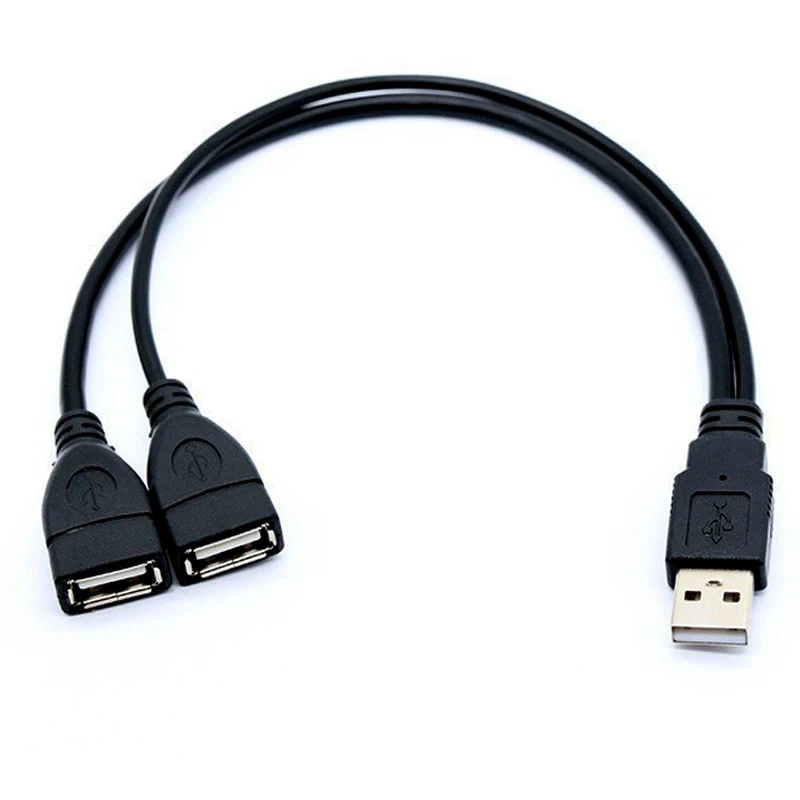 1PCS Universal USB 3.0/2.0 Male To Dual USB Female Jack Splitter 2 Port USB Hub Data Cable Adapter Cord For Laptop Computer