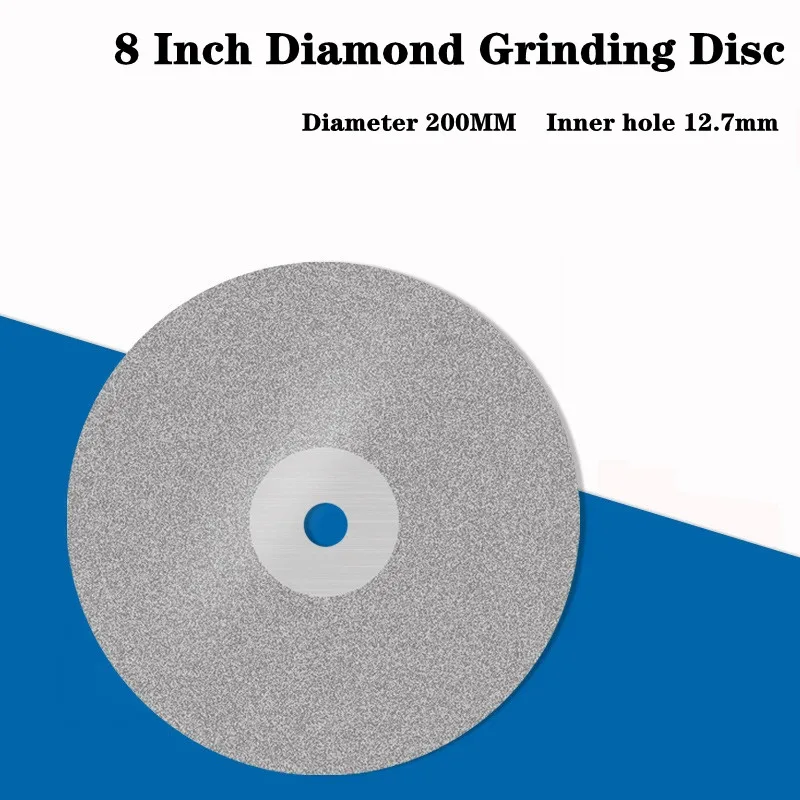 8 Inch 200Mm Enkelzijdig Diamond Coated Flat Schoot Wiel Polijsten Wielen Sieraden Slijpen Gepolijst Disc 46-2000 grit