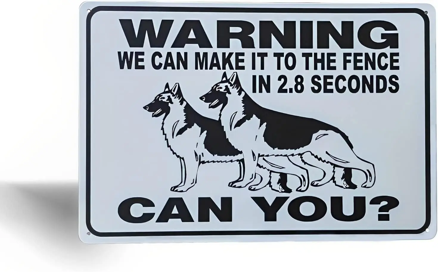 German Shepherd Dog Guard Dog Security Funny Metal Tin Sign Art Wall Decor Warning We Can Make It to The Fence Outdoor Sign 8x12