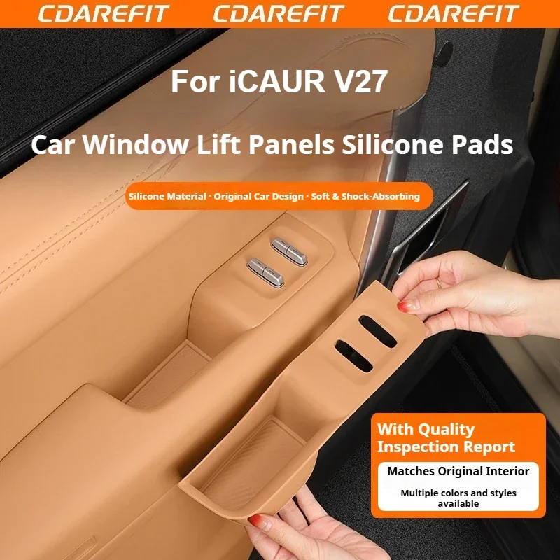 For Chery ICAUR V27 Car Rising Window Panel Silicone Storage Box Interior Door Handle Modification Anti Slip Anti-scratch Mat