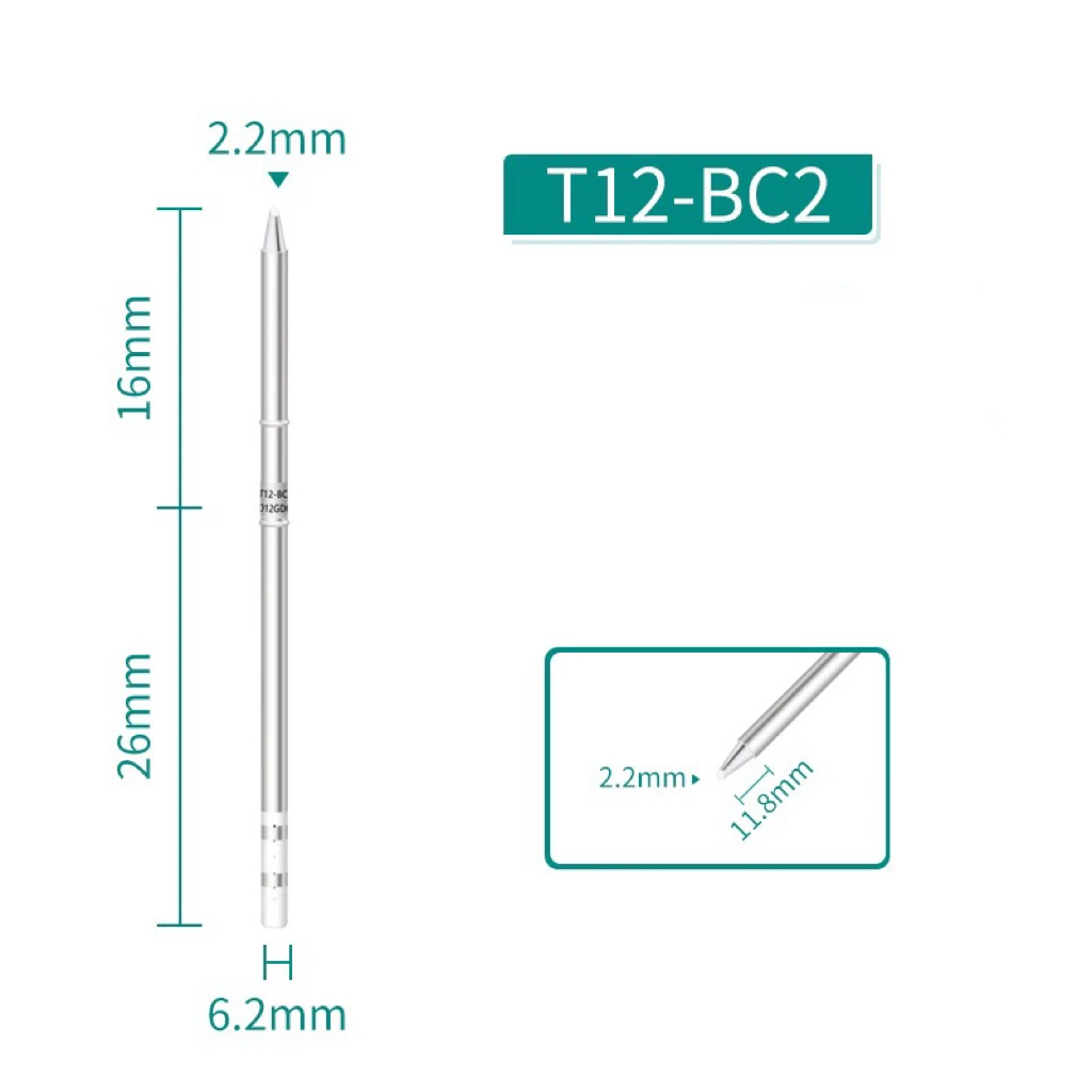 3Pcs T12 Electric Soldering Iron Tips T12-BC2 KU ILS For Hakko fx951 PTS100 PDS300D DIY Soldering Station Kits