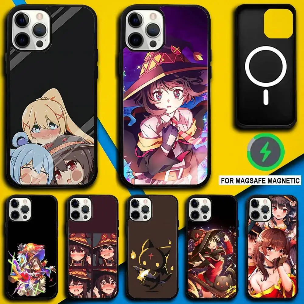 

Megumin Anime K-KonoSubaS Phone Case For iPhone 16,15,14,13,12,11,Pro,Max,Plus,Mini,SE4,E Magnetic Magsafe Wireless Charging