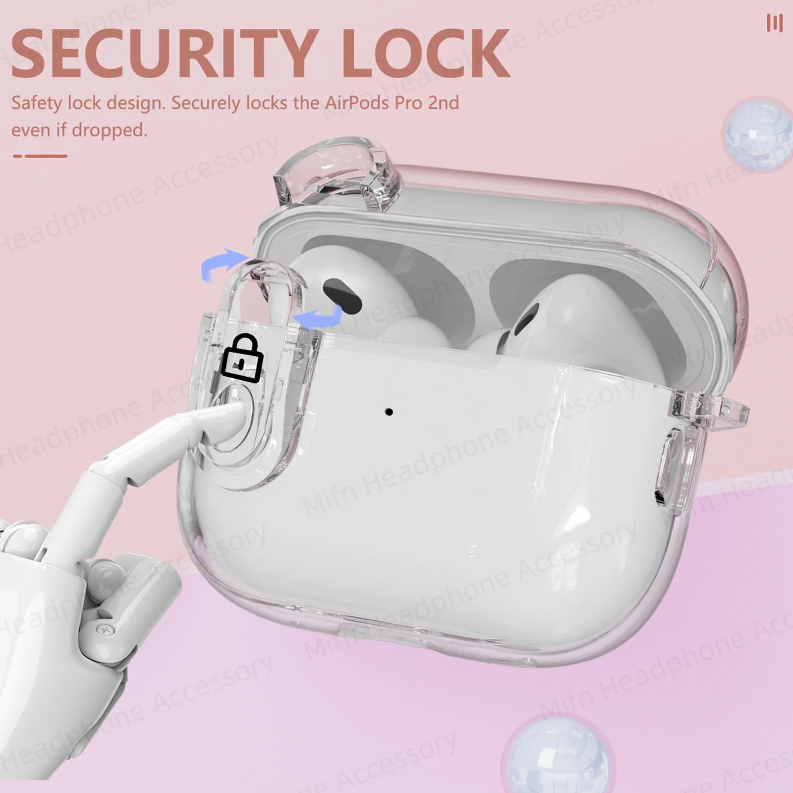 Transparent headphone case For AirPods Pro 2 USB C Funda Capa for AirPod Pro 1st Gen 2 3 Charging Case USB-C 2023 2022 2019 Case